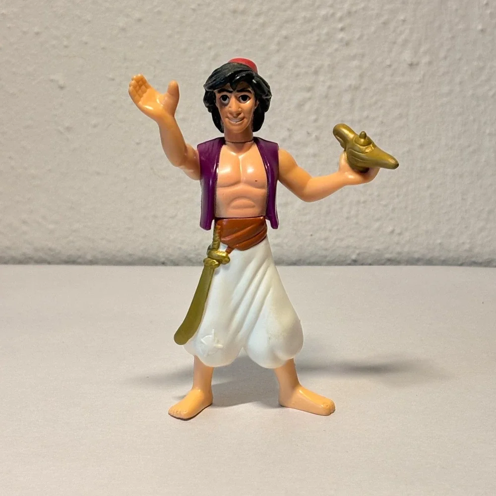 Disney Aladdin Action Figure Unisex Small White Good Vintage Magic Lamp Scimitar